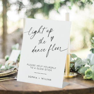 Verlicht de dansvloer Glow Sticks Teken Reclamebord Met Voetstuk
