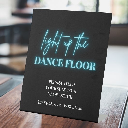Verlicht de dansvloer | Glow Sticks Teken Reclamebord Met Voetstuk