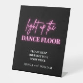 Verlicht de dansvloer | Glow Sticks Teken Reclamebord Met Voetstuk (Voorkant)