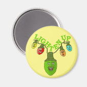 Verlicht de grappige kerstpannen Cartoon lampjes Magneet (Voorkant / Achterkant)