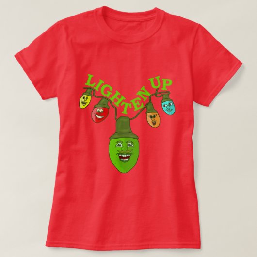 Verlicht de kerstboomverlichting met Cartoon T-shirt (Design voorkant)