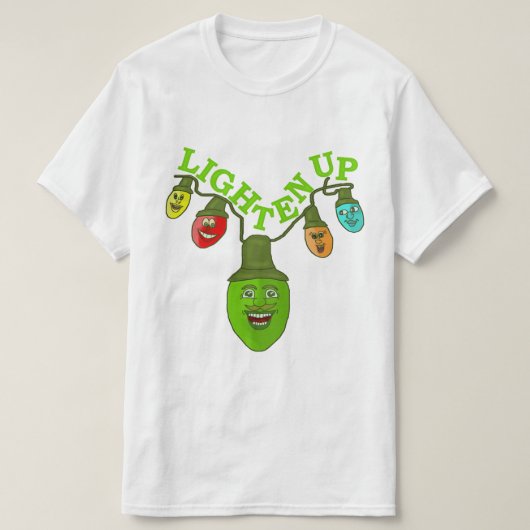 Verlicht de kerstboomverlichting met Cartoon T-shirt (Design voorkant)