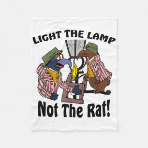 Verlicht de lamp, niet de rat, leuke kerst fleece deken