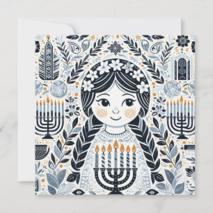 Verlicht de Nacht: Een Hanukkah-viering Kaart