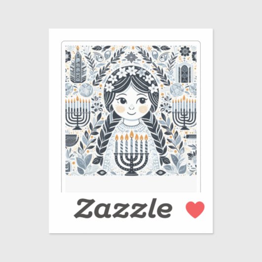 Verlicht de Nacht: Een Hanukkah-viering Sticker (Vel)