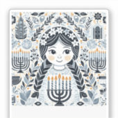 Verlicht de Nacht: Een Hanukkah-viering Sticker (Voorkant)