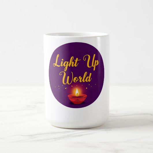 Verlicht de wereld ✨ | Minimal Elegant Diwali Koffiemok (Center)