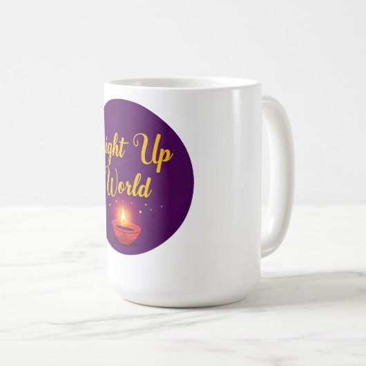 Verlicht de wereld ✨ | Minimal Elegant Diwali Koffiemok (Voorkant rechts)