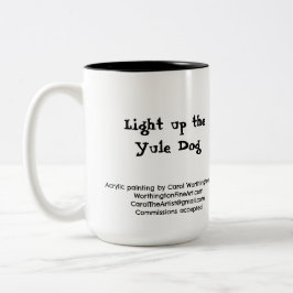 Verlicht de Yule Dog Holiday/Christmas-Mok Tweekleurige Koffiemok