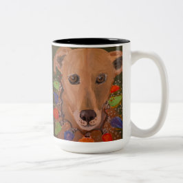 Verlicht de Yule Dog Holiday/Christmas-Mok Tweekleurige Koffiemok
