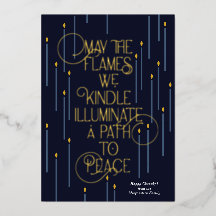 Verlicht een pad naar vrede Folie Chanoeka Kaart