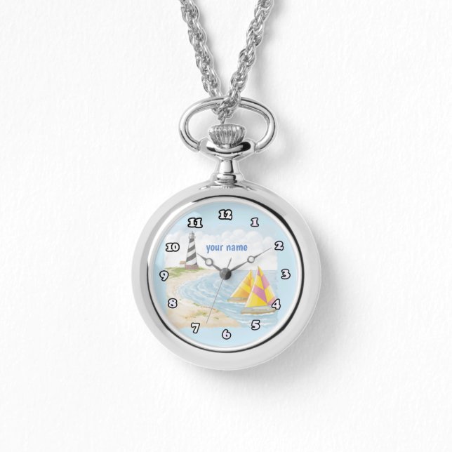Verlicht één vuurtoren  horloge (Voorkant)