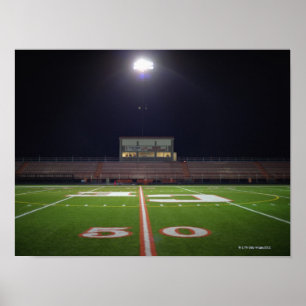 Verlicht Football veld Poster