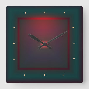 Verlicht groen en rood>Wandklok Vierkante Klok