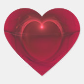 Verlicht hart over rode achtergrond sticker (Voorkant)