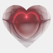 Verlicht hart over witte achtergrond hart sticker (Voorkant)