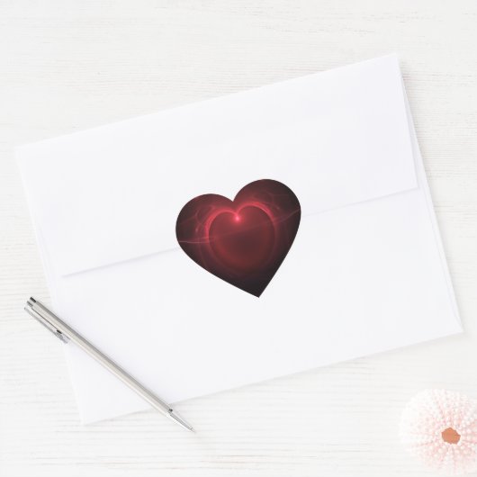 Verlicht hart over zwarte achtergrond sticker (Envelop)