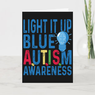 Verlicht het Blauw Autismebewustzijn Mannen Vrouwe Kaart