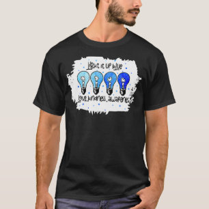 Verlicht het Blauw Autismebewustzijn Puzzelstuk Ri T-shirt