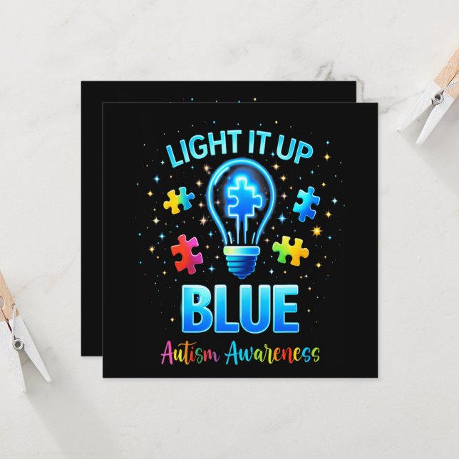 Verlicht het Blauw Autistisch Autisme Bewustzijn (Voorkant / Achterkant in situ)