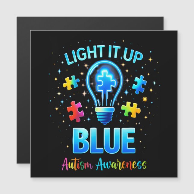 Verlicht het Blauw Autistisch Autisme Bewustzijn (Voorkant / Achterkant)