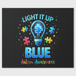 Verlicht het Blauw Autistisch Autisme Bewustzijn Cadeaupapier