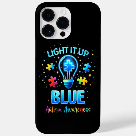 Verlicht het Blauw Autistisch Autisme Bewustzijn Case-Mate iPhone Case (Achterkant)