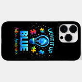 Verlicht het Blauw Autistisch Autisme Bewustzijn Case-Mate iPhone Case (Achterkant (horizontaal))