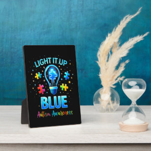 Verlicht het Blauw Autistisch Autisme Bewustzijn Fotoplaat