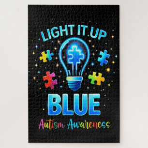 Verlicht het Blauw Autistisch Autisme Bewustzijn Legpuzzel