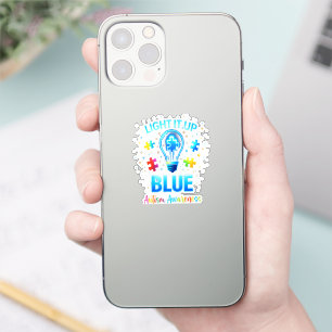 Verlicht het Blauw Autistisch Autisme Bewustzijn Sticker