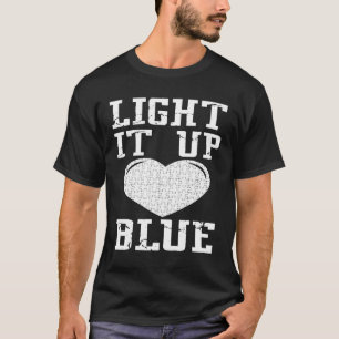 Verlicht het Blauw  Puzzelstuk Autisme Bewustzijn  T-shirt
