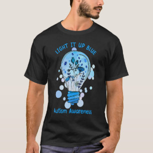Verlicht het Blauw voor Autisme Bewustzijn Onderst T-shirt