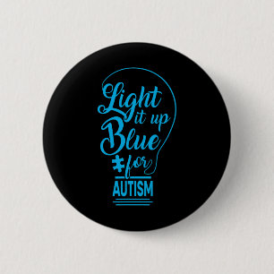 Verlicht het Blauwe Autisme Awareness Gifts Autist Ronde Button 5,7 Cm