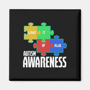 Verlicht het Blauwe Puzzel Inspirerend Autisme Awa Magneet