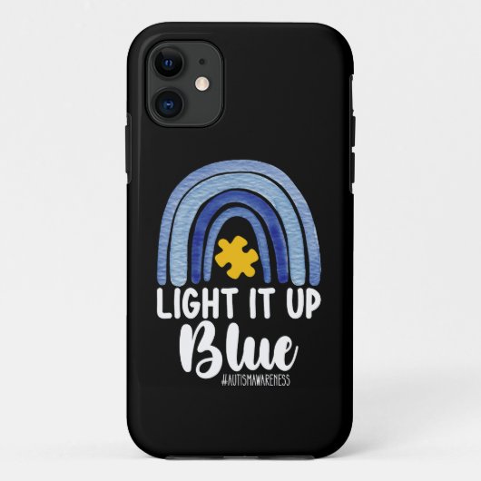 Verlicht het met Blauwe Regenboog Autisme Bewustzi Case-Mate iPhone Case (Achterkant)