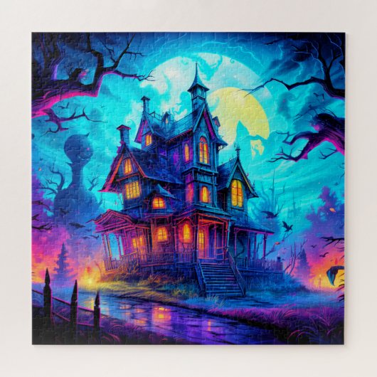 Verlicht Huis van Horrors Legpuzzel (Horizontaal)