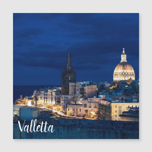 Verlicht in de nacht van Valletta in de stad en ha (Voorkant)