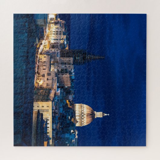 Verlicht in de nacht van Valletta in de stad en ha Legpuzzel (Horizontaal)