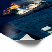 Verlicht in de nacht van Valletta in de stad en ha Perfect Poster (Hoek)