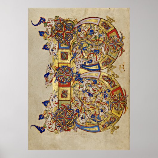 Verlicht Initiaal B van Montecassino Poster (Voorkant)