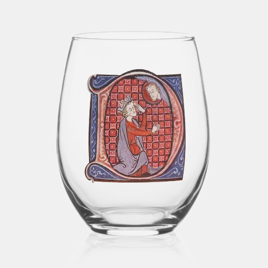 Verlicht Initiaal D wijnglas Wijnglas Zonder Voet (Voorkant)