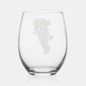 Verlicht Initiaal F wijnglas Wijnglas Zonder Voet (Achterkant)