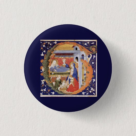 Verlicht Initiaal G Ronde Button 3,2 Cm (Voorkant)