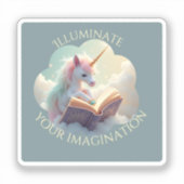 Verlicht je fantasie - Schattigee eenhoorn Sticker (Voorkant)
