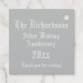 verlicht Jubileum met R-monogram zilver Bedankjes Labels (Achterkant)