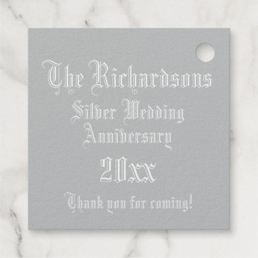 verlicht Jubileum met R-monogram zilver Bedankjes Labels (Achterkant)