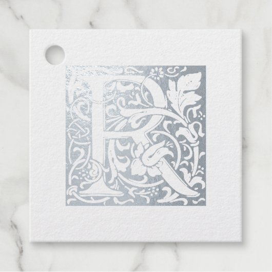 verlicht Jubileum met R-monogram zilver Bedankjes Labels (Voorkant)