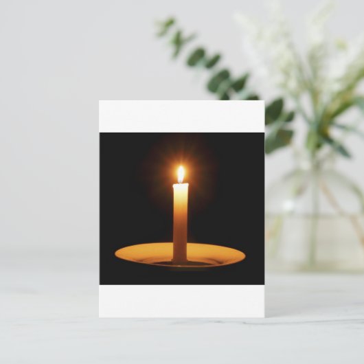 Verlicht Kaars op Black.jpg Briefkaart (Staand voorkant)