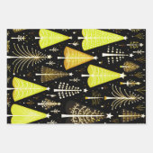 Verlicht kerstboom patroon inpakpapier vel (Voorkant)